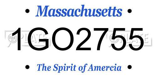1GO2755 Massachusetts License Plate