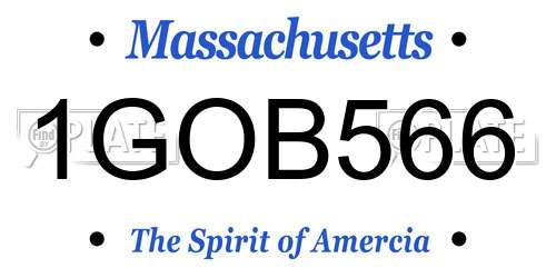 1GOB566 Massachusetts License Plate