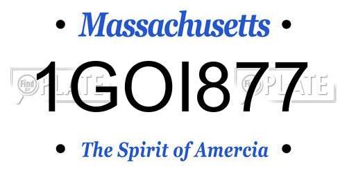 1GOI877 Massachusetts License Plate