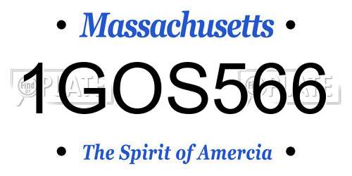 1GOS566 Massachusetts License Plate