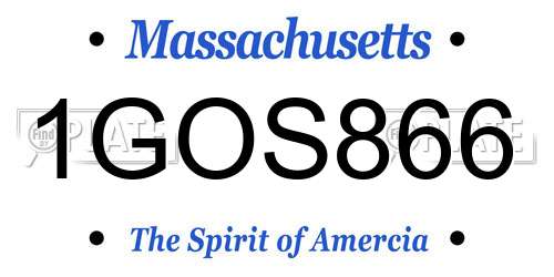 1GOS866 Massachusetts License Plate