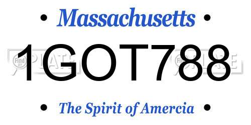 1GOT788 Massachusetts License Plate