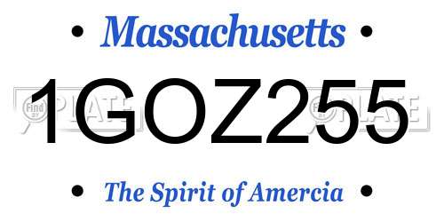 1GOZ255 Massachusetts License Plate
