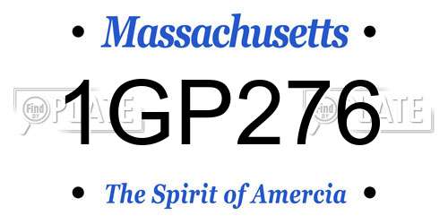 1GP276 Massachusetts License Plate