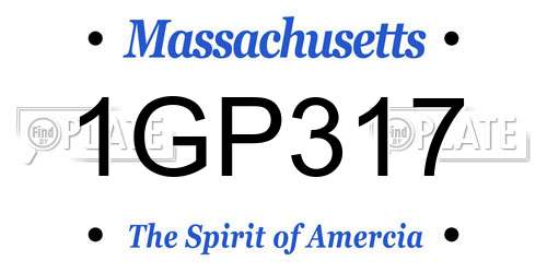 1GP317 Massachusetts License Plate