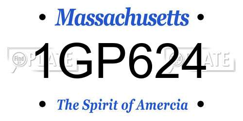 1GP624 Massachusetts License Plate
