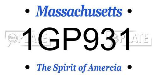 1GP931 Massachusetts License Plate
