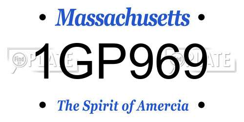 1GP969 Massachusetts License Plate