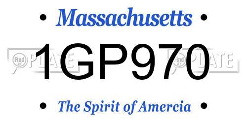 1GP970 Massachusetts License Plate