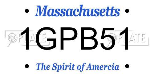 1GPB51 Massachusetts License Plate