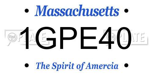 1GPE40 Massachusetts License Plate
