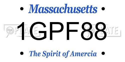 1GPF88 Massachusetts License Plate