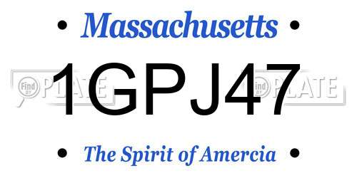 1GPJ47 Massachusetts License Plate