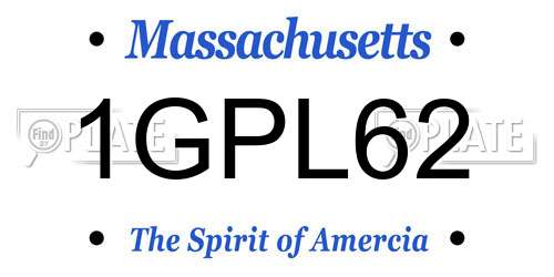 1GPL62 Massachusetts License Plate