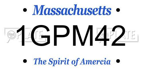 1GPM42 Massachusetts License Plate