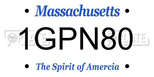 1GPN80 Massachusetts License Plate