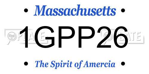 1GPP26 Massachusetts License Plate