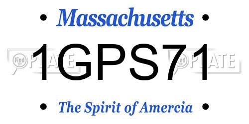 1GPS71 Massachusetts License Plate