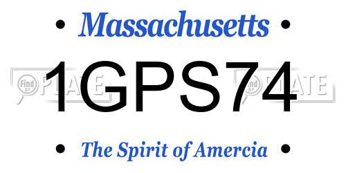 1GPS74 Massachusetts License Plate