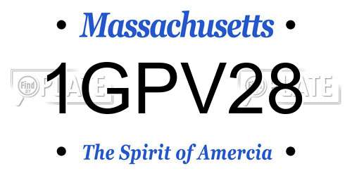 1GPV28 Massachusetts License Plate