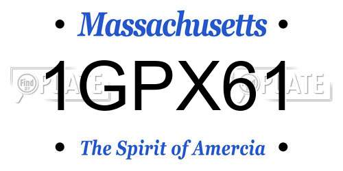 1GPX61 Massachusetts License Plate