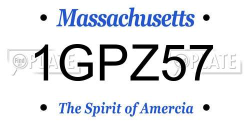 1GPZ57 Massachusetts License Plate