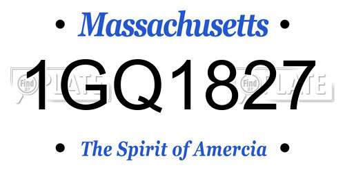 1GQ1827 Massachusetts License Plate
