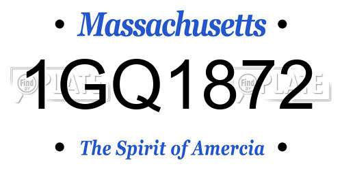 1GQ1872 Massachusetts License Plate