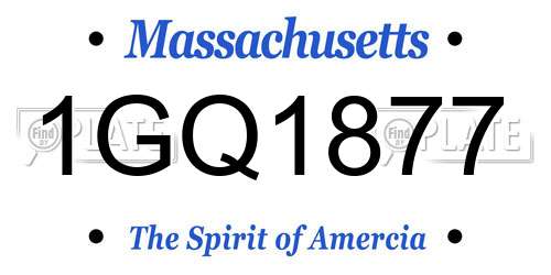 1GQ1877 Massachusetts License Plate