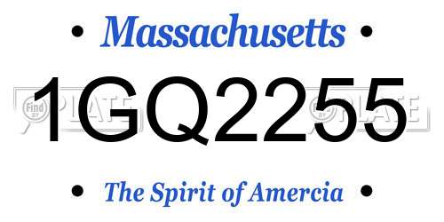 1GQ2255 Massachusetts License Plate
