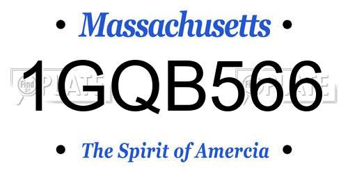 1GQB566 Massachusetts License Plate