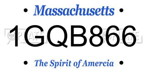1GQB866 Massachusetts License Plate
