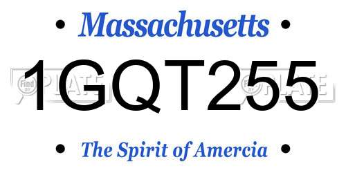 1GQT255 Massachusetts License Plate