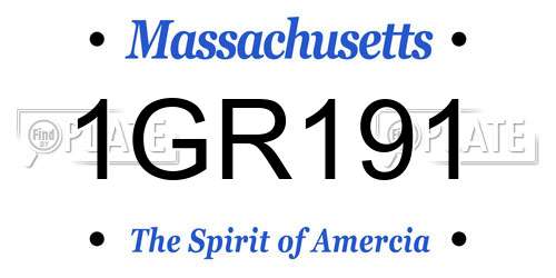 1GR191 Massachusetts License Plate
