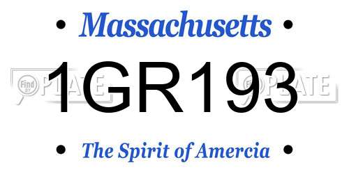 1GR193 Massachusetts License Plate