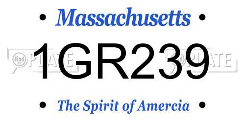 1GR239 Massachusetts License Plate