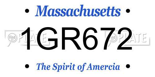 1GR672 Massachusetts License Plate