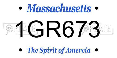 1GR673 Massachusetts License Plate
