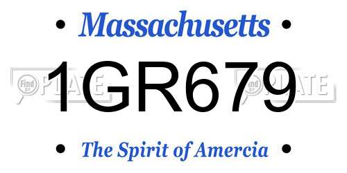 1GR679 Massachusetts License Plate