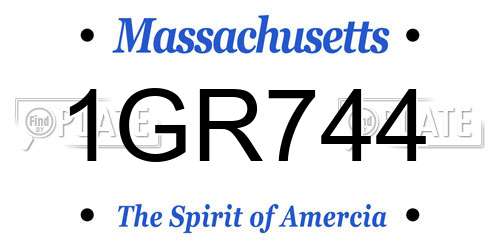 1GR744 Massachusetts License Plate
