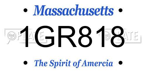 1GR818 Massachusetts License Plate