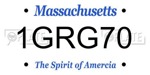 1GRG70 Massachusetts License Plate