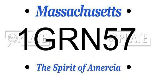 1GRN57 Massachusetts License Plate