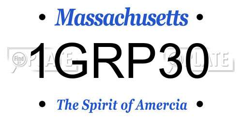 1GRP30 Massachusetts License Plate