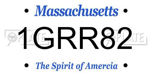 1GRR82 Massachusetts License Plate