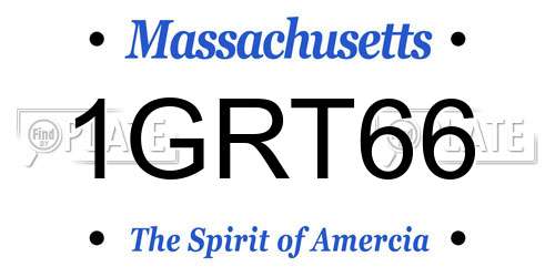 1GRT66 Massachusetts License Plate