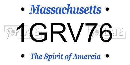 1GRV76 Massachusetts License Plate