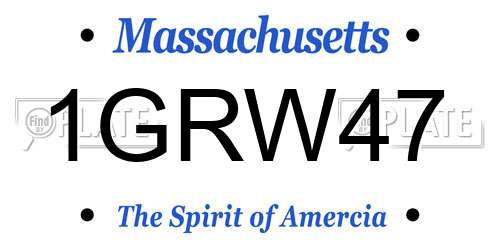 1GRW47 Massachusetts License Plate