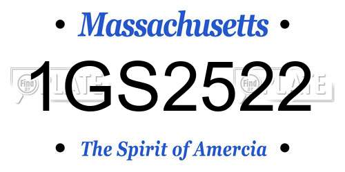 1GS2522 Massachusetts License Plate