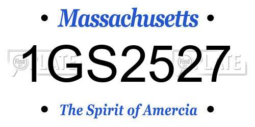 1GS2527 Massachusetts License Plate